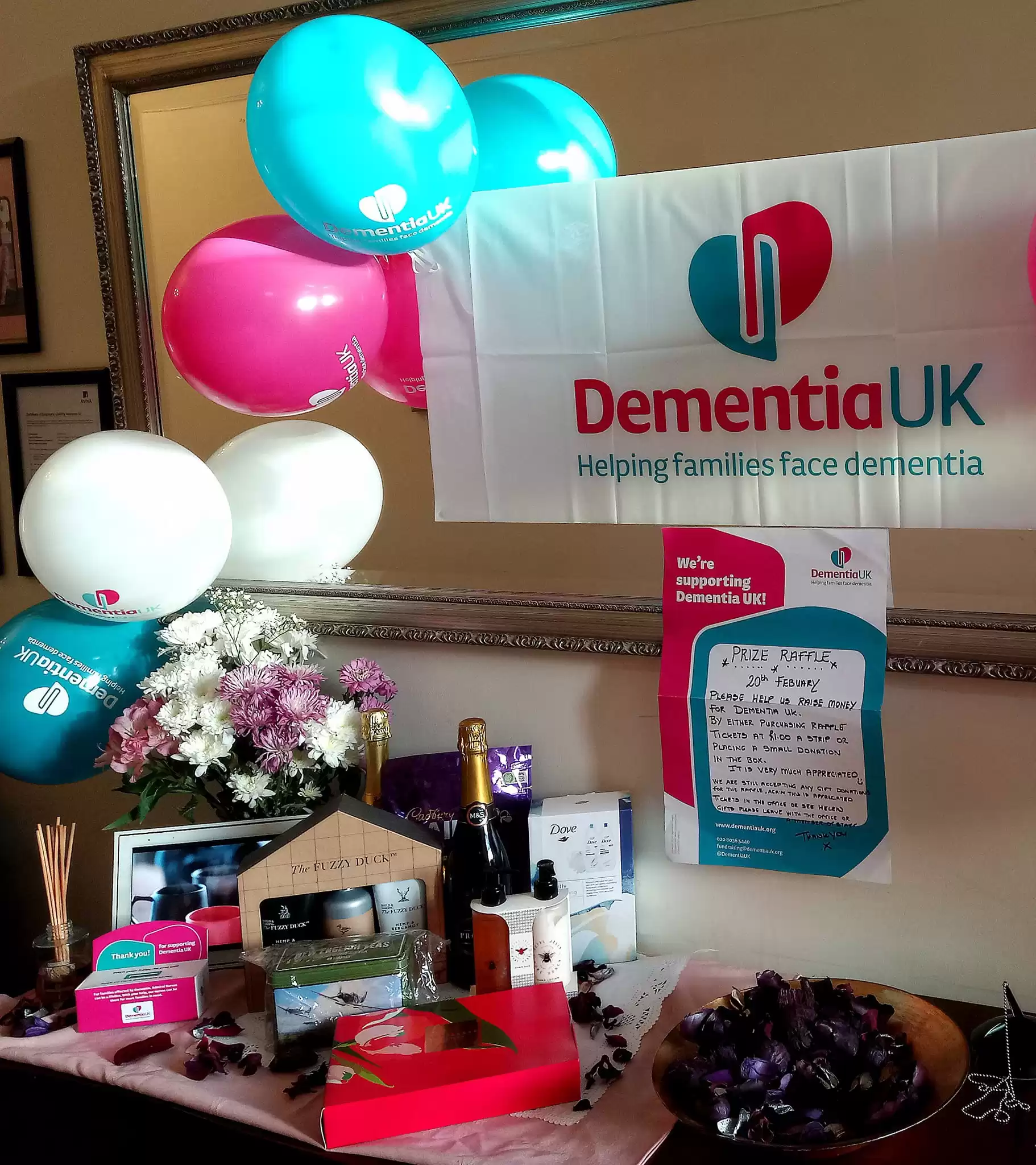 Raffle for Dementia UK at Aveland Court Care Home